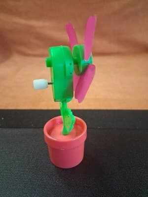 Vintage Flower Pot Pink Pedals Wind-Up Plastic Toy Made In Japan 1980s Works - Thumbnail 4