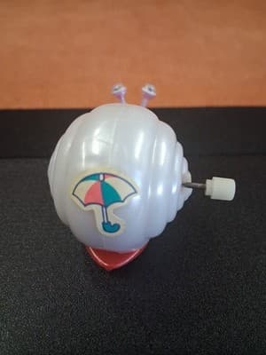 Cute Snail Vintage Wind-Up Plastic Toy Made In Japan 1980s - Thumbnail 4