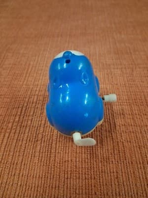Vtg Swimmng Beaver Blue Wind-Up Plastic Toy Made In Japan 1980s Works Bandai - Thumbnail 3