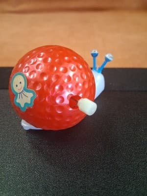 Cute Snail Vintage Wind-Up Plastic Toy Made In Japan 1980s - Thumbnail 4