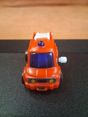 Wind Up Fire Truck Limited FD Red Plastic Toy 1980s As Is - Thumbnail 2