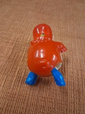 Vtg Swimmng Hippo Red Wind-Up Plastic Toy Made In Japan 1980s Taiwan - Thumbnail 4