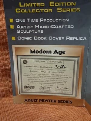 Comic Book Champions Pewter Figure- 1994 Batman, Modern Age Edition - Thumbnail 3
