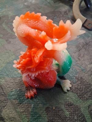 Vintage Resin Dragon Holding Crystal Ball Statue Feng Shui Home Decor - Thumbnail 8