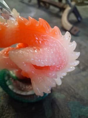 Vintage Resin Dragon Holding Crystal Ball Statue Feng Shui Home Decor - Thumbnail 6