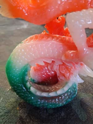 Vintage Resin Dragon Holding Crystal Ball Statue Feng Shui Home Decor - Thumbnail 5
