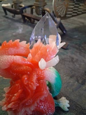 Vintage Resin Dragon Holding Crystal Ball Statue Feng Shui Home Decor - Thumbnail 3