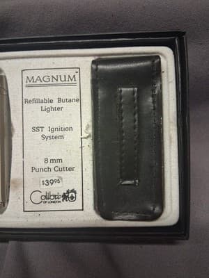 New Calibri of London Chancellor Butane Cigarette Lighter Blk & Chrome Magnum - Thumbnail 4