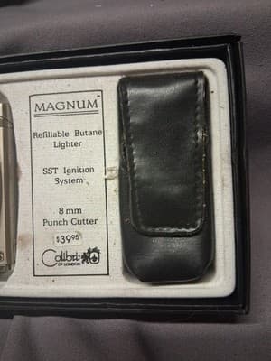 New Calibri of London Chancellor Butane Cigarette Lighter Blk & Chrome Magnum - Thumbnail 3