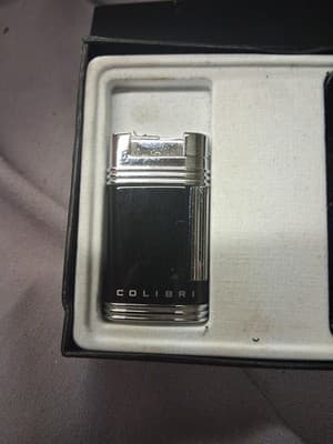 Calibri of London Chancellor Butane Cigarette Lighter Blk & Chrome - Thumbnail 2