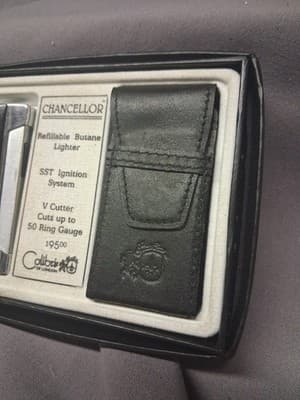 New Calibri of London Chancellor Butane Cigarette Lighter Blk & Chrome QTR988004 - Thumbnail 3