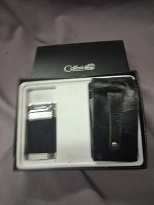 Calibri of London Chancellor Butane Cigarette Lighter Blk & Chrome - Thumbnail 4