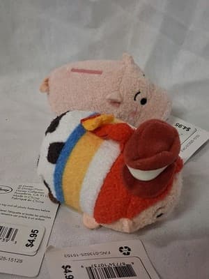 Lot of 4 Disney Tsum Tsum Toy Story Characters 3.5" Mini Plush Woody Pig NWT - Thumbnail 3