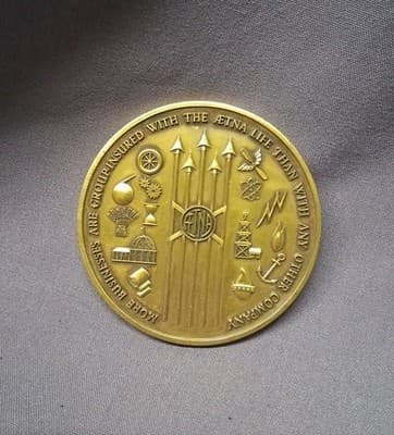 1963 aetna life insurance 50 year 3" medalion - Thumbnail 2