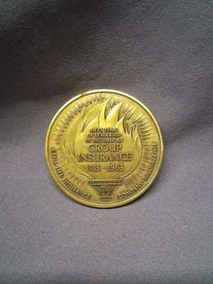1963 aetna life insurance 50 year 3" medalion