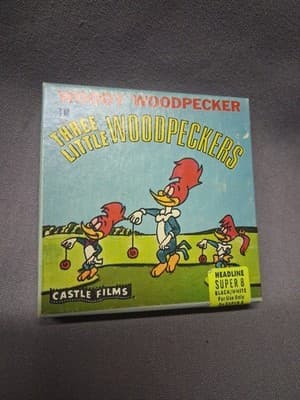 WOODY WOODPECKER In Three Little Woodpeckers Castle Films Hollywood 8mm Vintage - Thumbnail 2