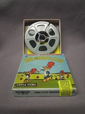 WOODY WOODPECKER In Three Little Woodpeckers Castle Films Hollywood 8mm Vintage - Thumbnail 4