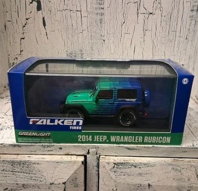 Greenlight 86090 1/43 2014 Jeep Wrangler Rubicon Falken Tires in Case