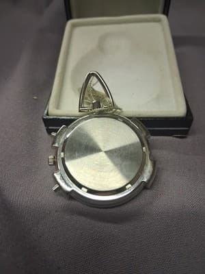 Vintage Colibri Quartz Pocket Watch Azure Blue Dial Box Paperwork Needs Battery - Thumbnail 5