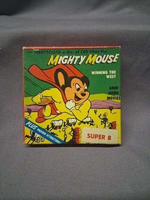 Vintage MIGHTY MOUSE Winning the West Super 8 Terrytoons 504 1962 Ken Films 8mm