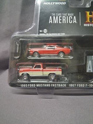 New Car That Made America 1965 Ford Mustang 1967 Ford F-100 Enclosed Hauler 1:64 - Thumbnail 2