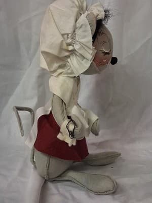 1960s Annalee Mobilitee Doll Thanksgiving Mouse Pilgrim Large Husband Wife - Thumbnail 12