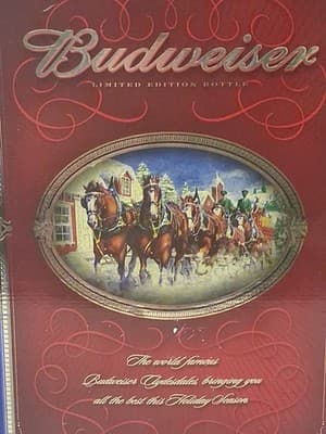 BUDWEISER MILLENNIUM Limited Edition Set Bottle & Four Glasses Original Box - Thumbnail 2