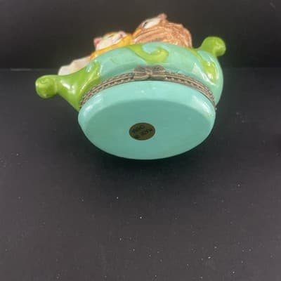 Vintage Hinged Trinket Box Owl & Pussycat In Boat With Mini Honey Pot - Thumbnail 5