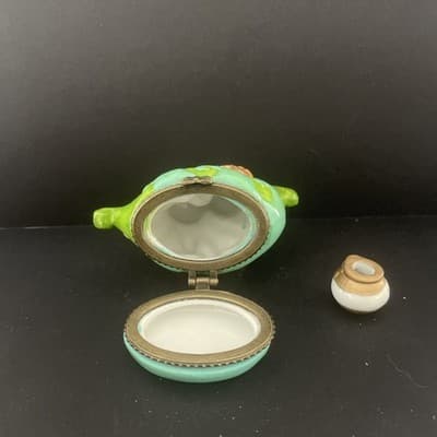 Vintage Hinged Trinket Box Owl & Pussycat In Boat With Mini Honey Pot - Thumbnail 4