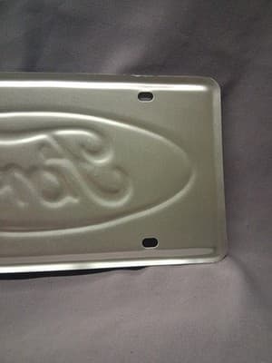 NOS FORD F100 F150 F250 WHITE WITH BLUE OVAL VANITY LICENSE PLATE - Thumbnail 5