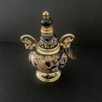 Greece handmade Venus perfume bottle black and gold empty excellent condtion - Thumbnail 3