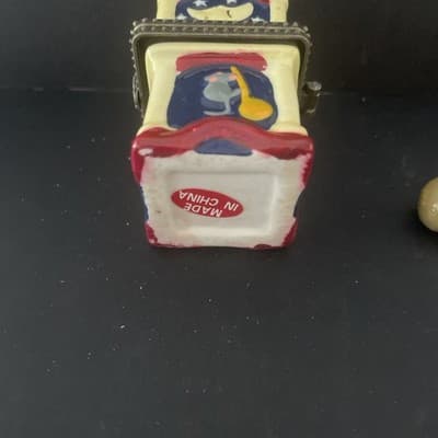 Small Ceramic Hickory Dickory Clock Ring Box w/ Mouse - - Thumbnail 6