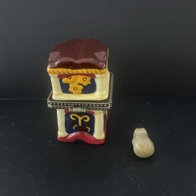 Small Ceramic Hickory Dickory Clock Ring Box w/ Mouse - - Thumbnail 3