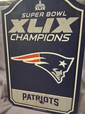 NFL New England Patriots - Super Bowl 49 Champions Wood Sign 11X17 - Thumbnail 3