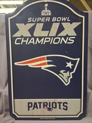 NFL New England Patriots - Super Bowl 49 Champions Wood Sign 11X17 - Thumbnail 2