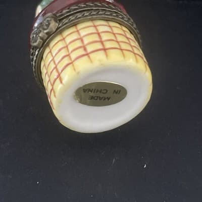 Miniature Little Jack Horner Nursery Rhyme Trinket Box Hinged Plus Pie VTG - Thumbnail 5