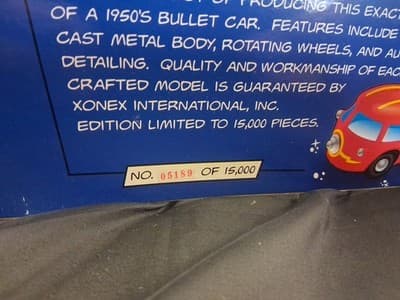 Xonex Limited Edition Die Cast Red 50s Spacebus Bullet Car 1998 05189 Of 15000 - Thumbnail 6
