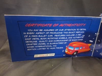 Xonex Limited Edition Die Cast Red 50s Spacebus Bullet Car 1998 05155 Of 15000 - Thumbnail 3