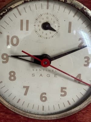 Rare Antique Wooden Sentinel Sage Kitchen Wall Clock Oven Timer Art Deco Vintage - Thumbnail 3