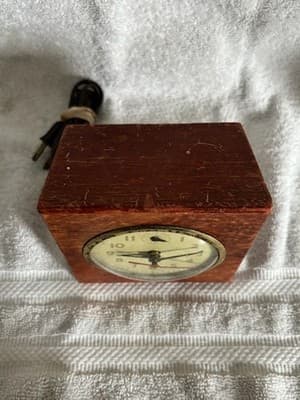 Rare Antique Wooden Sentinel Sage Kitchen Wall Clock Oven Timer Art Deco Vintage - Thumbnail 2