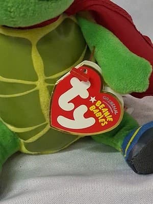 TY Wonder Pets Tuck the Turtle Red Cape Beanie Baby 6" With Tag - Thumbnail 2
