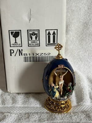 House of Faberge Nativity Egg the Crucifixion Franklin Mint - Thumbnail 2