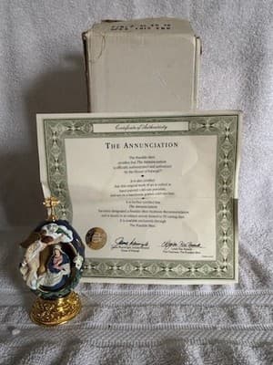 Fabergé Egg The Annunciation The Life of Christ Collection Limited Edition Coa - Thumbnail 6