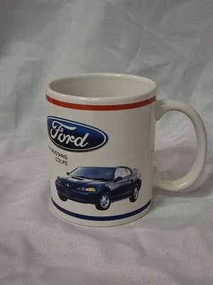 VTG Ford Mustang Coupe 1999 Blue Car Ceramic Coffee Cup Mug - Thumbnail 3
