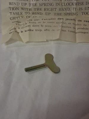 Vintage Bear Whirling Wheel Clockwork Windup Tin Litho Toy MS207 Key AND Manual - Thumbnail 7