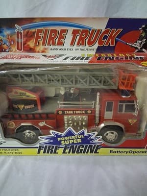 RARE Battery Operated Fire Engine Extending Ladder Music Lights New Sealed Box - Thumbnail 3