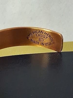 911 American Heroes Copper Promotional Cuff Bracelet Wristband - Made in America - Thumbnail 4