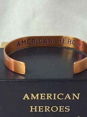 911 American Heroes Copper Promotional Cuff Bracelet Wristband - Made in America - Thumbnail 2