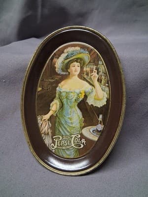 Vintage Pepsi Cola 6” Inch Tin Tray Farcraft Inc Advertising Made in the USA VG+ - Thumbnail 2