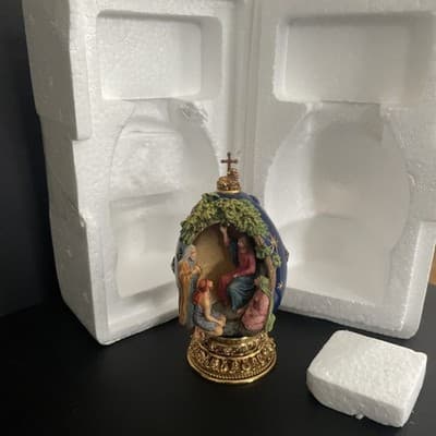 Franklin Mint “Sermon On The Mount” House of Faberge Egg w/ Original Box & COA - Thumbnail 6